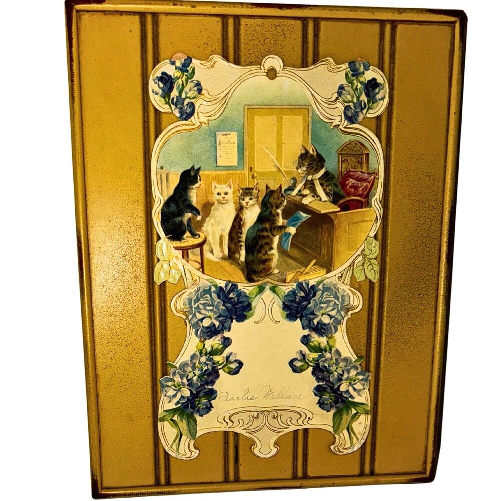 Danielson Designs Cat Lecture Scene Wall Plaque – Floral + Quirky Decor
